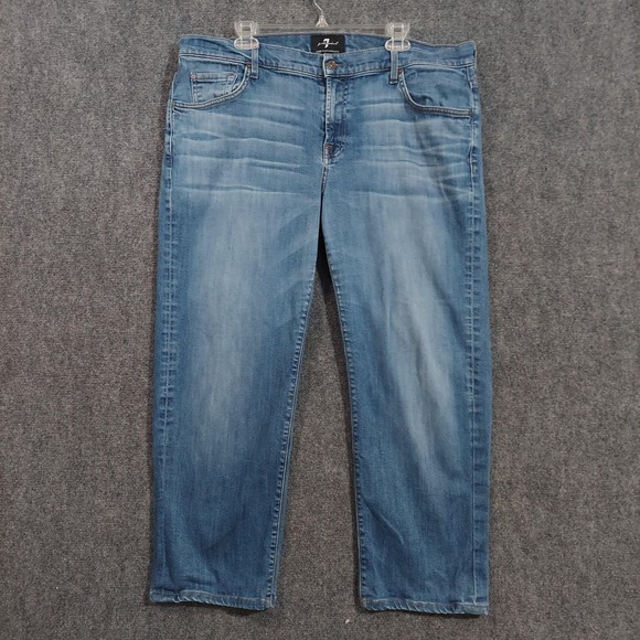 7 For All Mankind Jeans Mens 40x27 Blue Austyn Luxe Performance Straight Fit - Picture 1 of 8